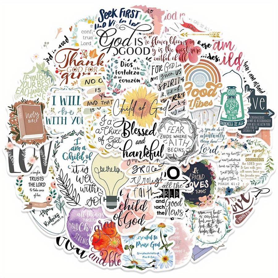 52pcs Jesus Christian Themed Stickers