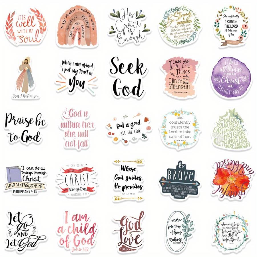 52pcs Jesus Christian Themed Stickers