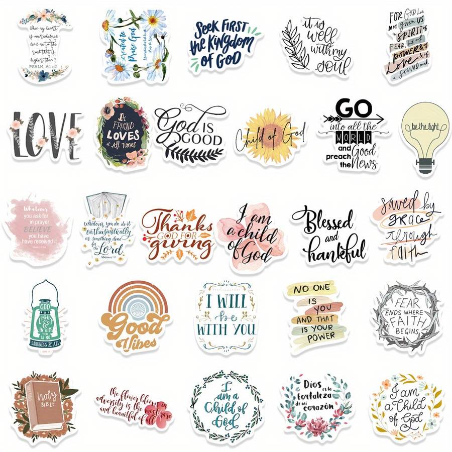 52pcs Jesus Christian Themed Stickers