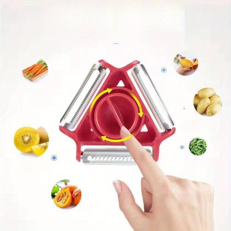 1pc Three-in-One Peeler Kitchen Household Multi-Functional Scraping Potato Grater Chopper Parer Sil