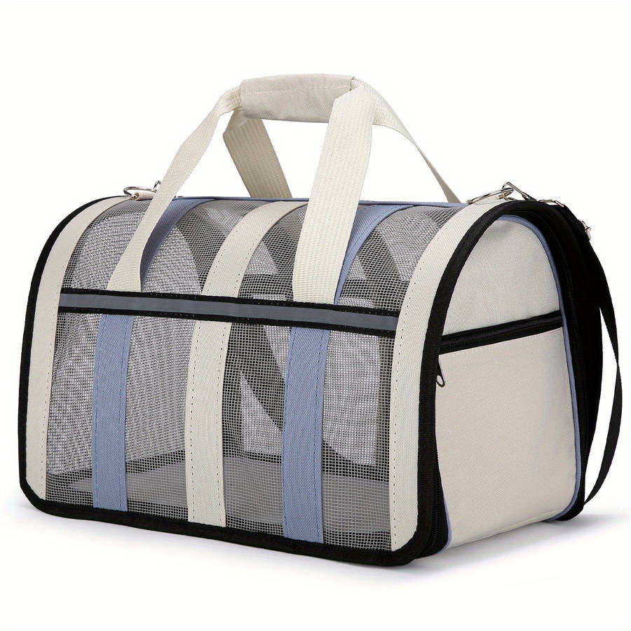 1pc Blue With Whitesize Large 49*28*27cm 0.94kg Pet Bag