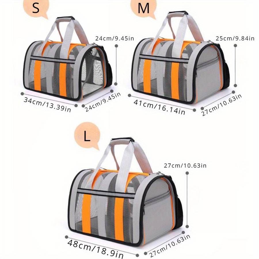 1pc Blue With Whitesize Large 49*28*27cm 0.94kg Pet Bag