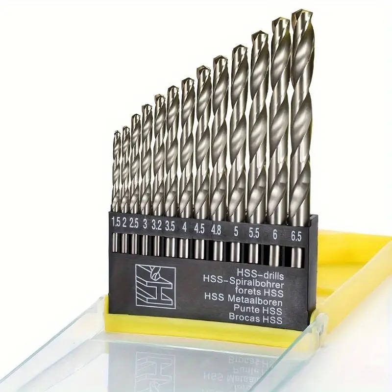 13 Pcs Twist Drill Bits Stainless Steel and Hard Metal