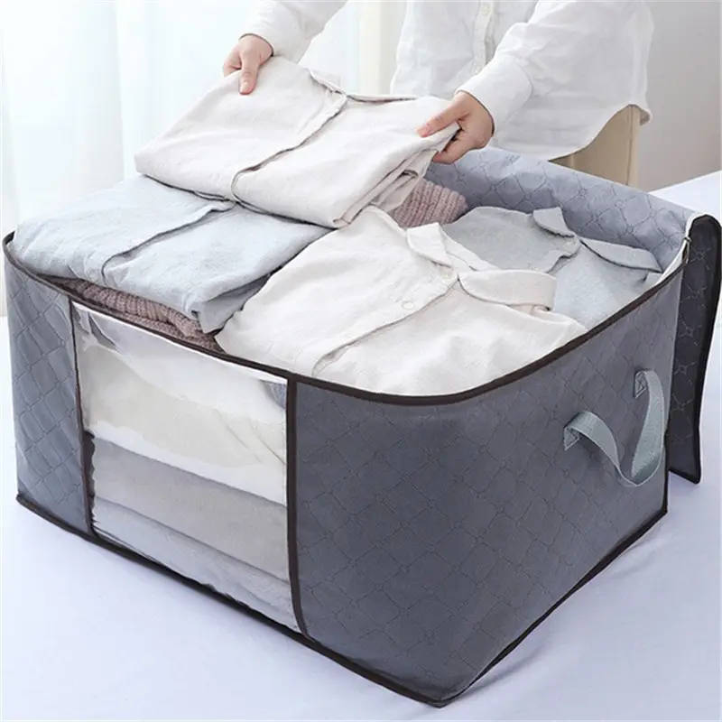 Extra-Large Storage Bag with Reinforced Handles - Clear Window, Sturdy Zippers for Bedding Etc