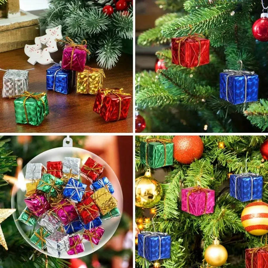96 Plastic Holiday Christmas Tree Gift Boxes