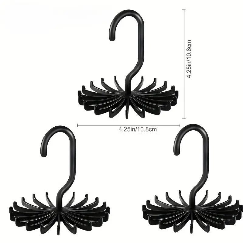 1pc Space-Saving 360 Rotating Tie Belt Organizer with 20 Claws Multi-Purpose Hooks for Home and