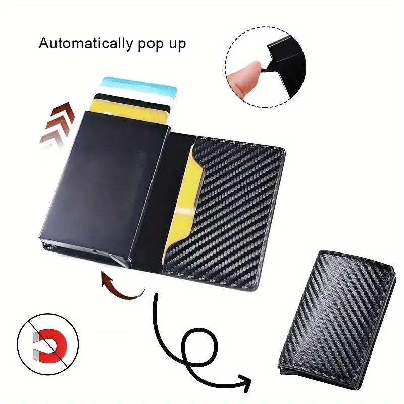 Sleek Anti-Theft Men's Wallet Durable Aluminum Alloy Multiple Card Slots Lightweight Compact Des