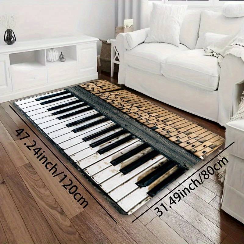 1Pc Black And White Keys 31.49x47.24inch 80x120cm Floor Mat