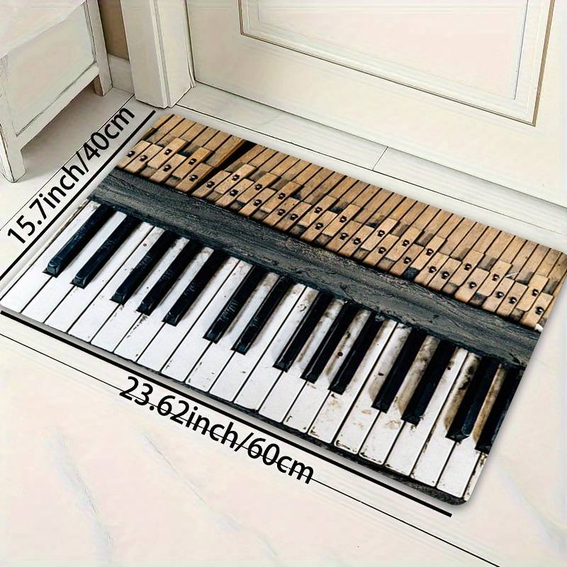 1Pc Black And White Keys 31.49x47.24inch 80x120cm Floor Mat