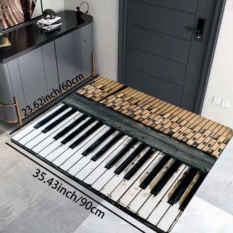 1Pc Black And White Keys 31.49x47.24inch 80x120cm Floor Mat