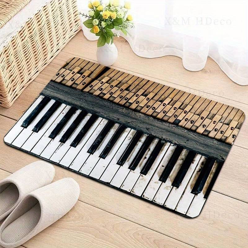 1Pc Black And White Keys 31.49x47.24inch 80x120cm Floor Mat