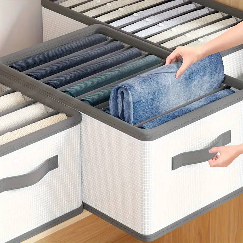 1pc Foldable Drawer Storage Basket 6 Grids  Durable Nylon Organizer for Leggings Clothes Underwear T