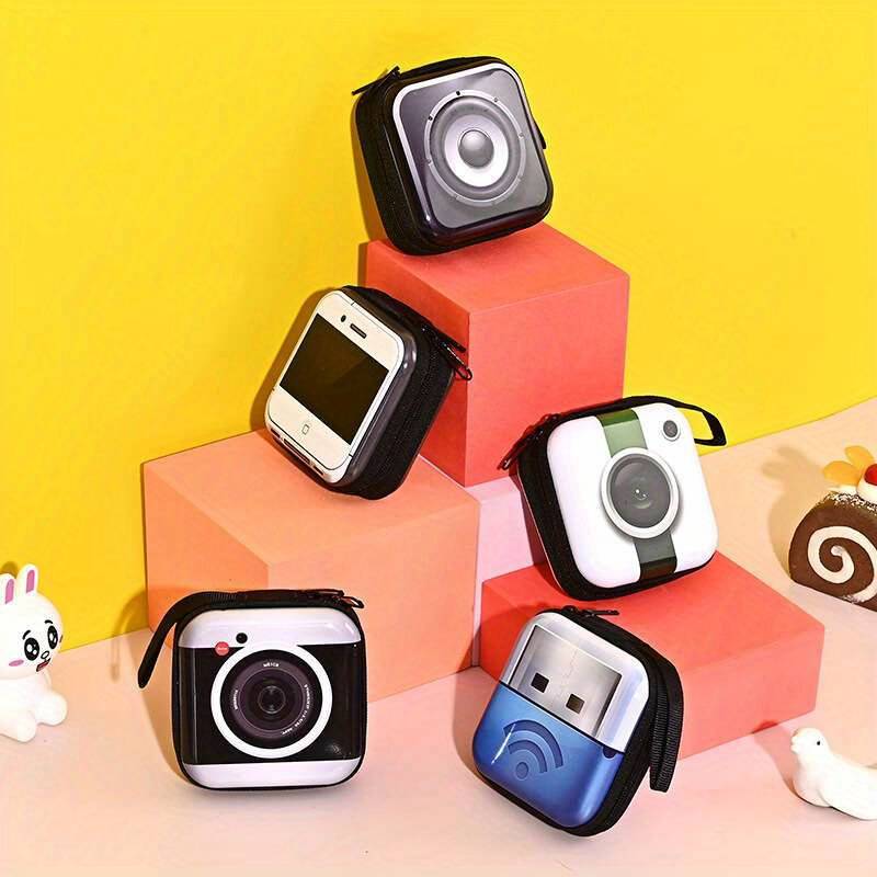 1pc New Trendy Coin Purse Record Tape Coin Purse Data Cable Headphone Storage Bag