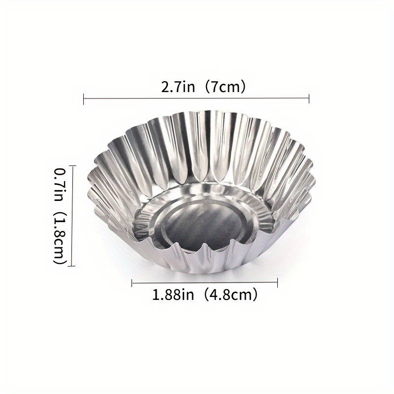 50pcs Reusable Aluminum Tart and Pudding Trays Baking Steamed Rice Cake Molds with Lids for
