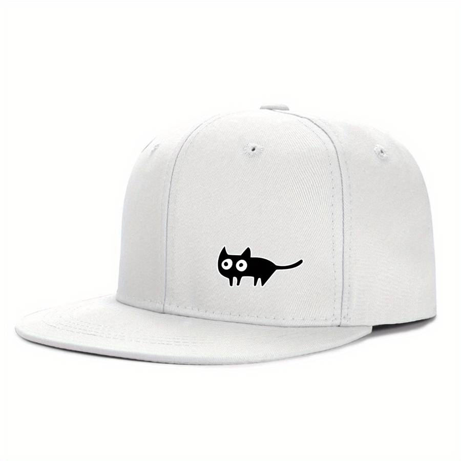 1pc Urban Style Unisex Baseball Cap with Cute Cat Print Adjustable Fit Sun Protection Woven Pol