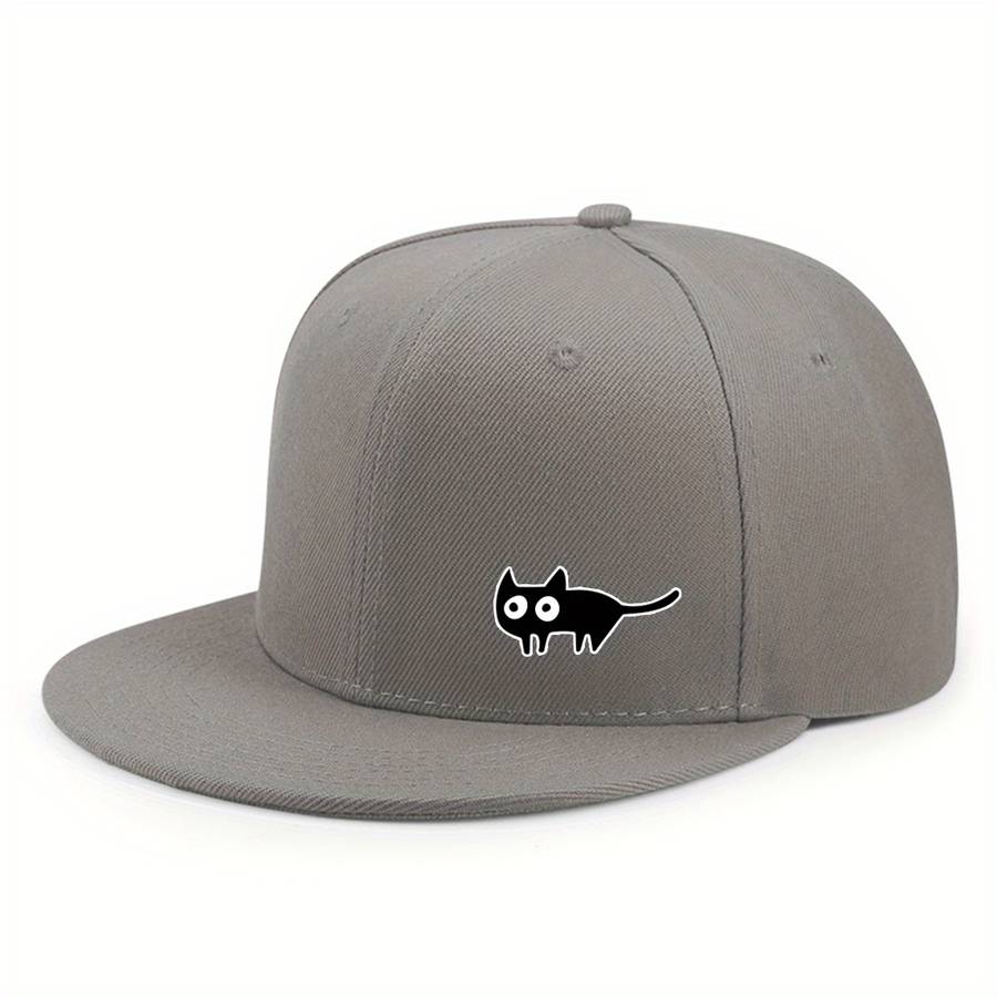 1pc Urban Style Unisex Baseball Cap with Cute Cat Print Adjustable Fit Sun Protection Woven Pol