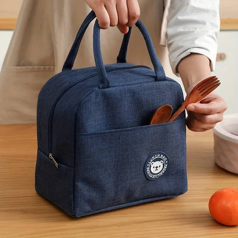 Cute Bear Print Insulated Lunch Bag - Waterproof