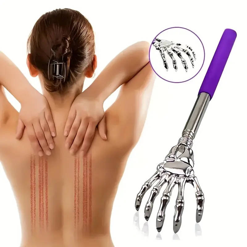 1pcs Stainless Steel Extendable Back Scratcher with Comfort Grip Ideal for Fibromyalgia Relief