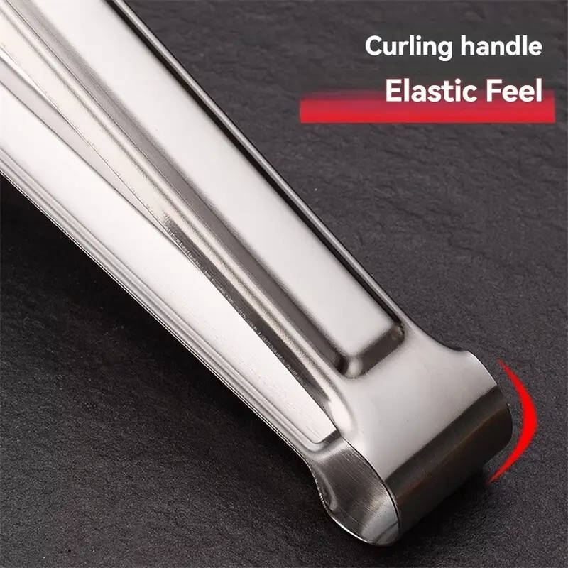 4pcs Stainless Steel Tongs Set Uncharged Sturdy Food Serving Clips for Bread BBQ Salad Home Restaura