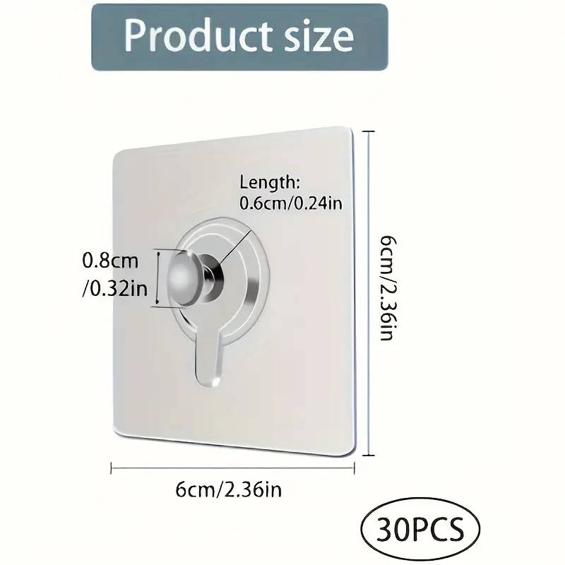 30pcs Self-Adhesive Picture Hangers No-Drill Traceless Frame Nails for Photos Posters Strong Adhesiv