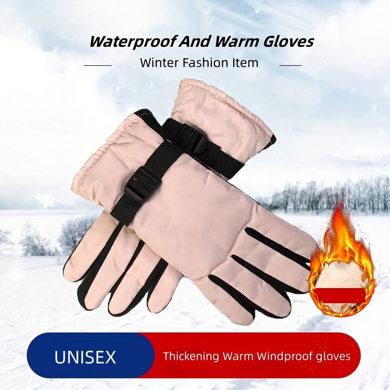 1 Pair Black Warm Gloves