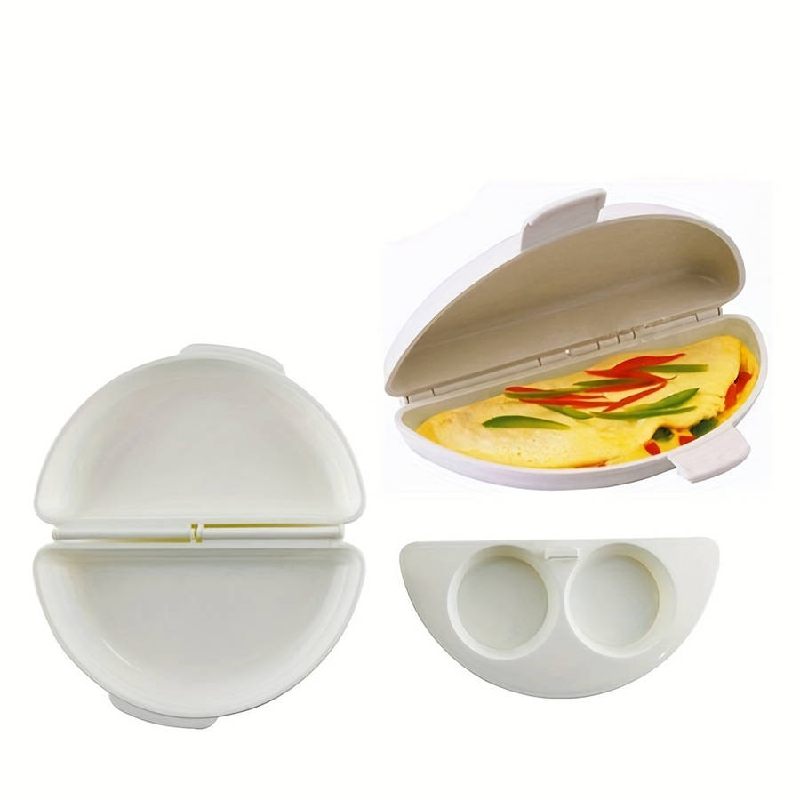 1pc Microwave Egg Poacher with Mushrooms Bell Peppers Easy-Clean Plastic Kitchen Tool for P