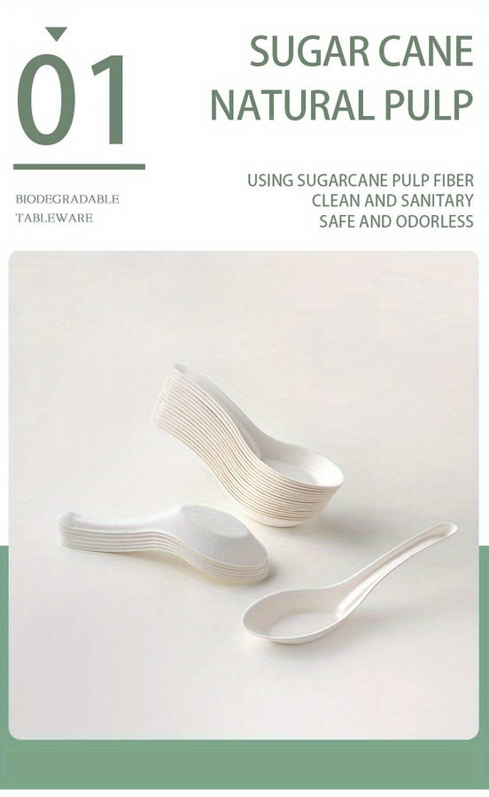 30Pcs Pulp Soup Spoons