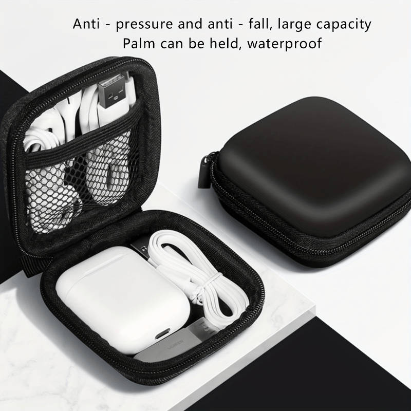 1pc Compact Mini EVA Hybrid Shell Storage Box Durable Easy-to-Carry Organizer for Earphones