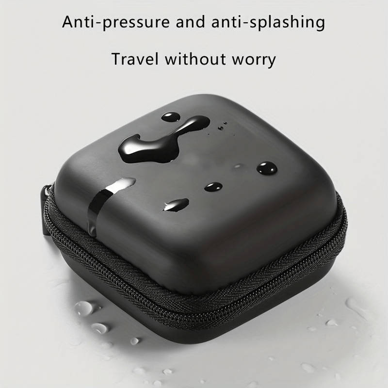 1pc Compact Mini EVA Hybrid Shell Storage Box Durable Easy-to-Carry Organizer for Earphones