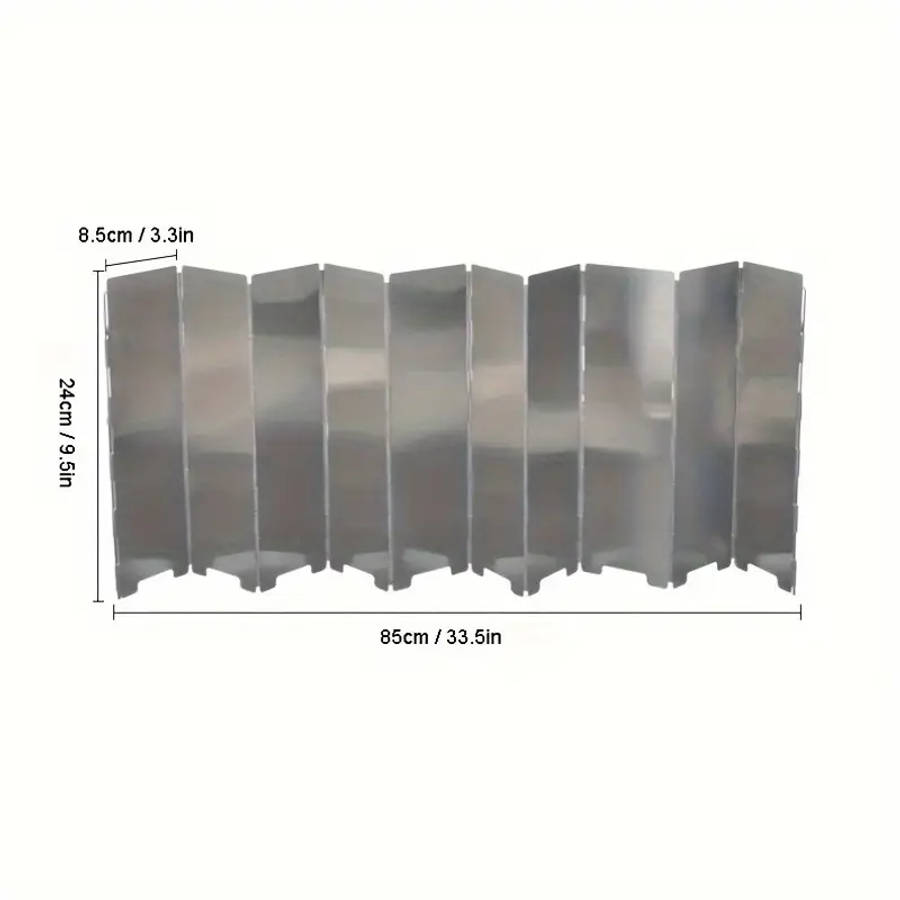 10 Sets of Camping Stove Windshields Alcohol Stove Windshields Ultra-Light Aluminum Alloy Foldable