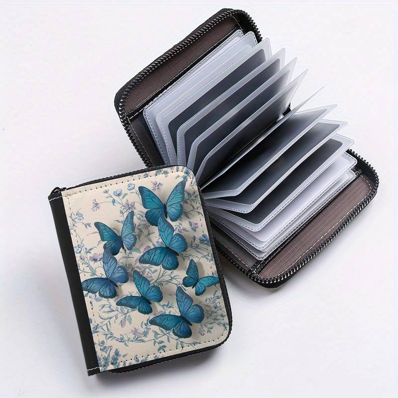 1pc Flower Wall Butterfly Single-Sided Full Print Glue Page Style with 24 Card Slots Multi-Car