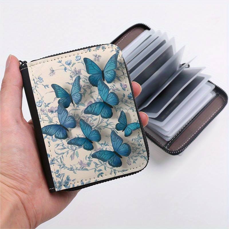1pc Flower Wall Butterfly Single-Sided Full Print Glue Page Style with 24 Card Slots Multi-Car