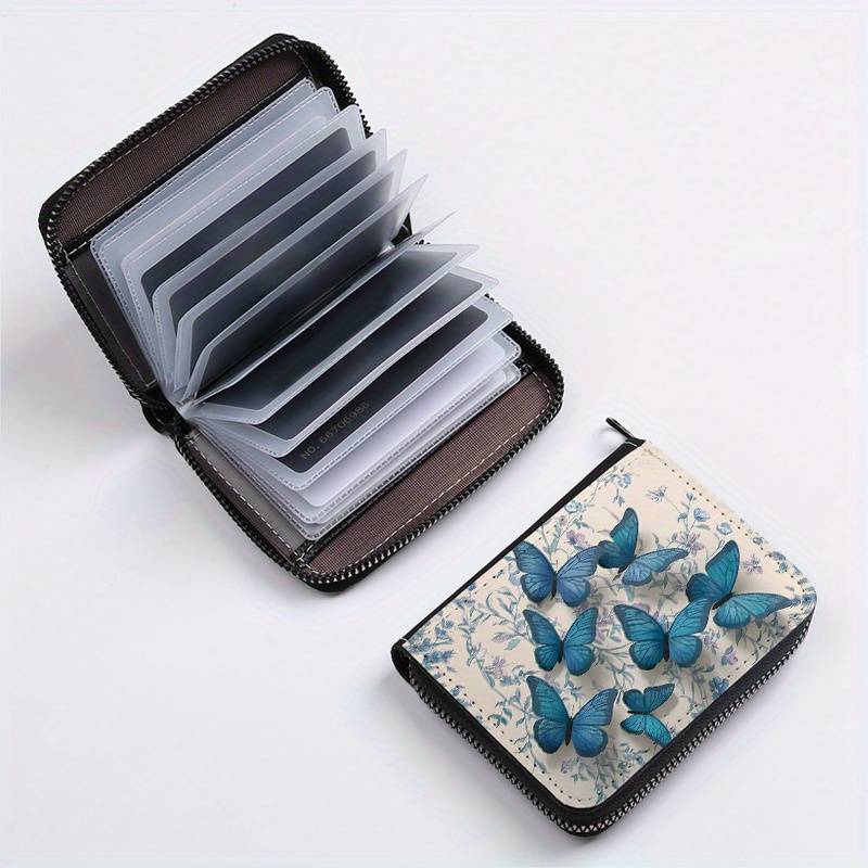 1pc Flower Wall Butterfly Single-Sided Full Print Glue Page Style with 24 Card Slots Multi-Car
