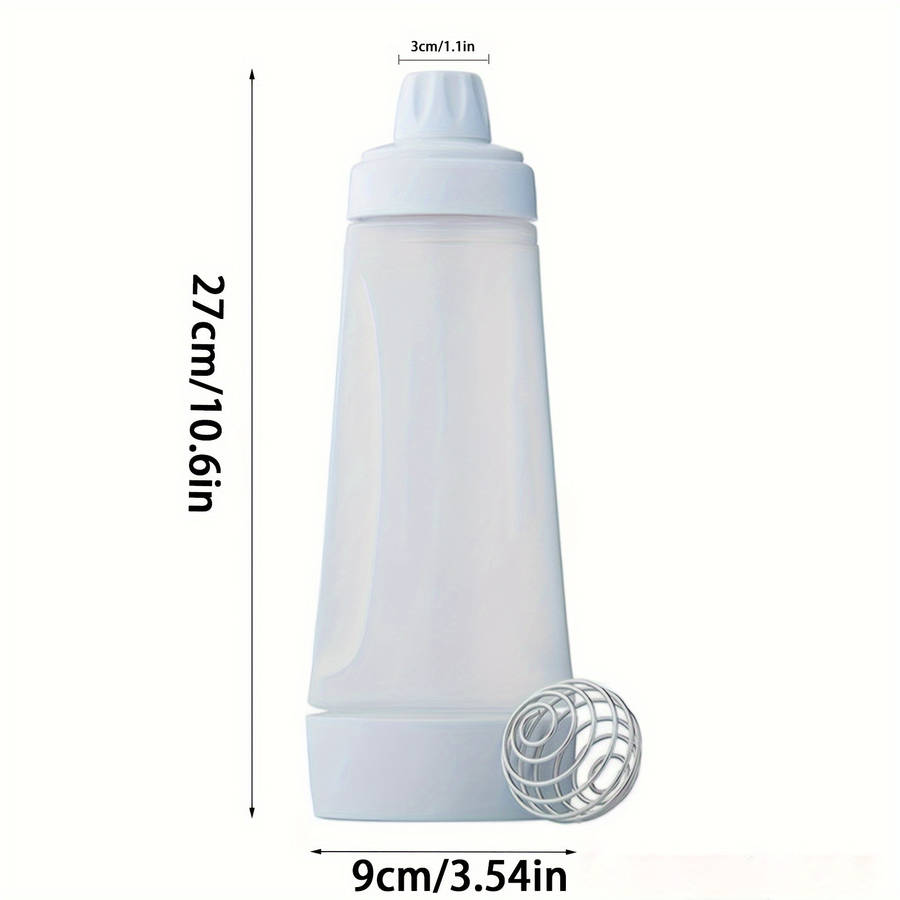 1pc Multifunctional Pancake Batter Dispenser with Mixing Ball and Steel Wire Stirrer Durable P