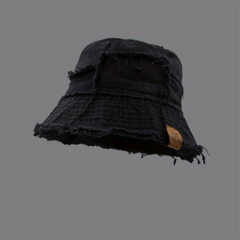 1pc Distressed Denim Bucket Hat Lightweight Sun-Protective Stylish Fisherman Cap for All Seaso