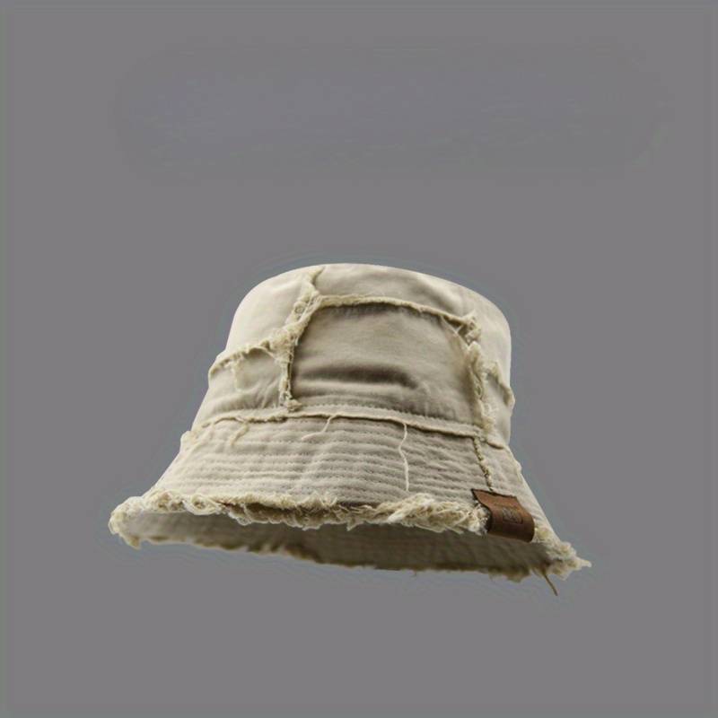 1pc Distressed Denim Bucket Hat Lightweight Sun-Protective Stylish Fisherman Cap for All Seaso