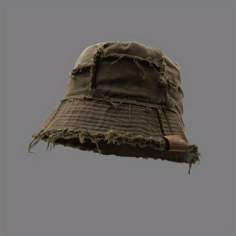 1pc Distressed Denim Bucket Hat Lightweight Sun-Protective Stylish Fisherman Cap for All Seaso