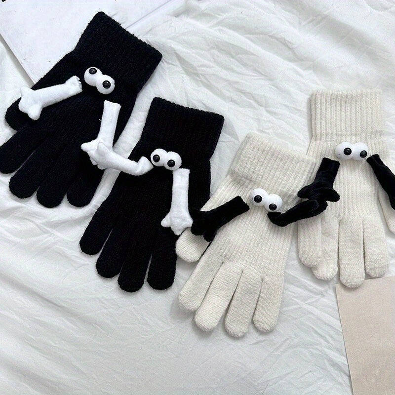 1 Pair Black Warm Gloves