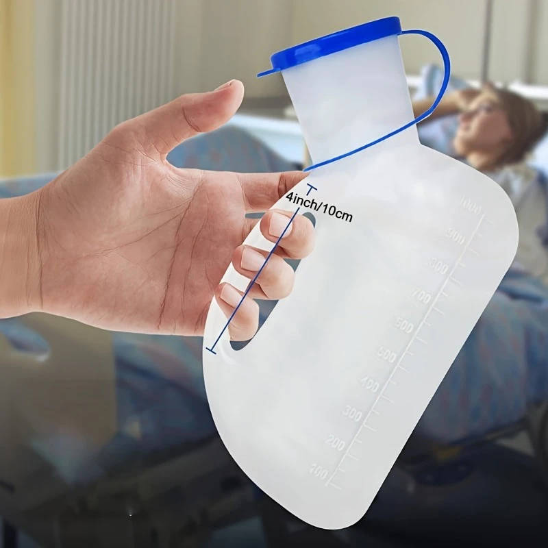 1pc Leakproof Portable Urinal with Lid and Funnel Lightweight Food-Grade Pee Bottle for Elderly Pati