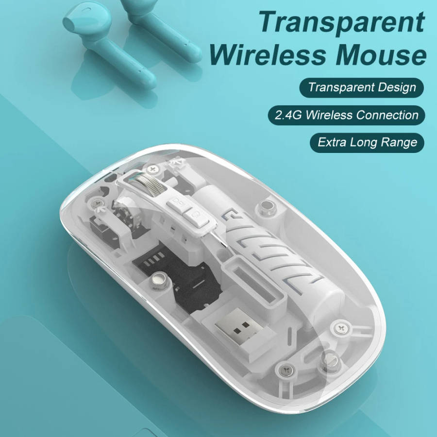 Ergonomic Transparent Wireless Mouse