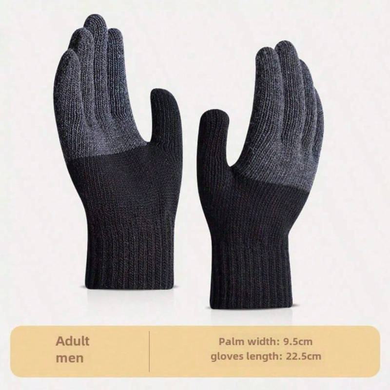 1 Pair Dark Gray Wrist Half Finger Warm Gloves