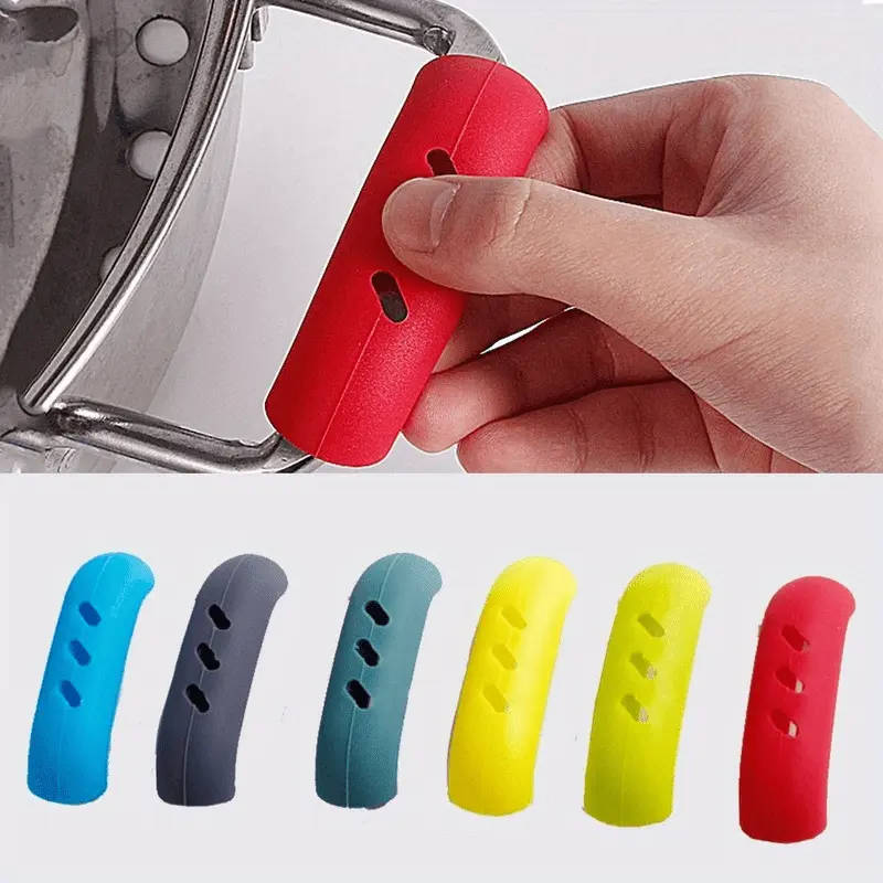 1 Pairs Silicone Pot Handle Sleeves Anti-Scalding Non-Slip Insulation Glove Clips Hand Wash Only