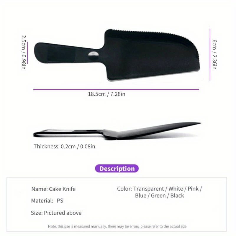 1pc Premium Plastic Cake Knife Ideal for Baking Fondant Pastry Cookie Cutting Pizza Slici