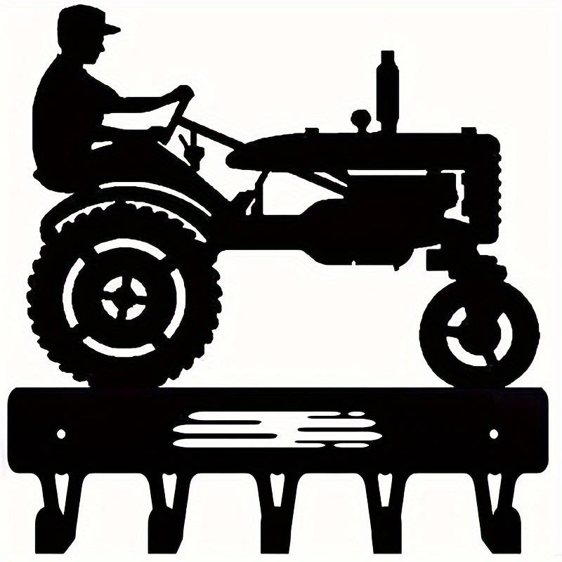 HELLOYOUNG Farmhouse Key Rack HangerWall Mount Easy Install 15.24 cm Wide Metal Tractor and Fa