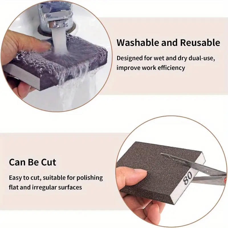 Sanding Sponges 60/80/120/180/220 Grit Coarse Medium And Fine Sanding Blocks