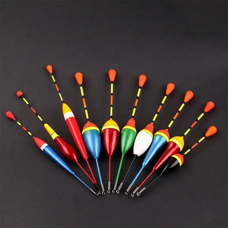 10pcs Mixed Color Foam Fishing Floats Set Fluctuate Bobber Buoy for Freshwater and Saltwater Fishing