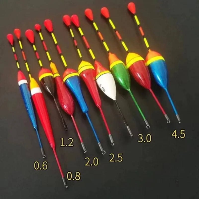 10pcs Mixed Color Foam Fishing Floats Set Fluctuate Bobber Buoy for Freshwater and Saltwater Fishing