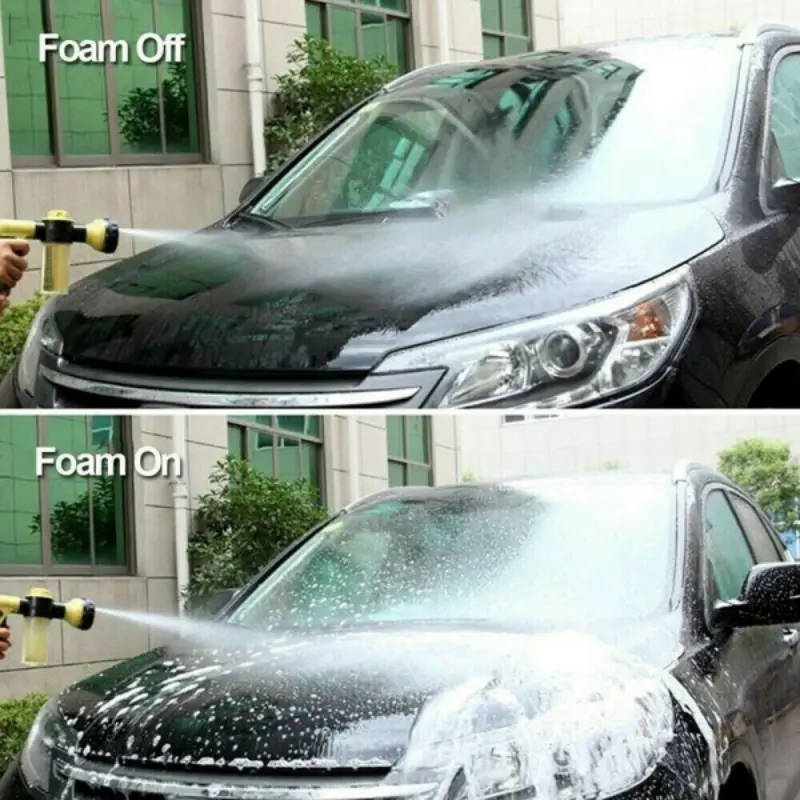 1pc Multifunctional Car Wash Brush with Foam Cannon Bottle Plastic Garden Hose Nozzle Soap Sprayer 1