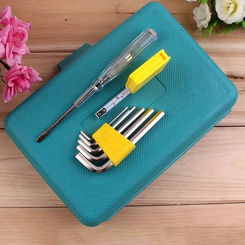 Portable Multi-Function Tool Kit with Pliers Screwdrivers Hammer Tape Measure Art Knife Word Vice Du