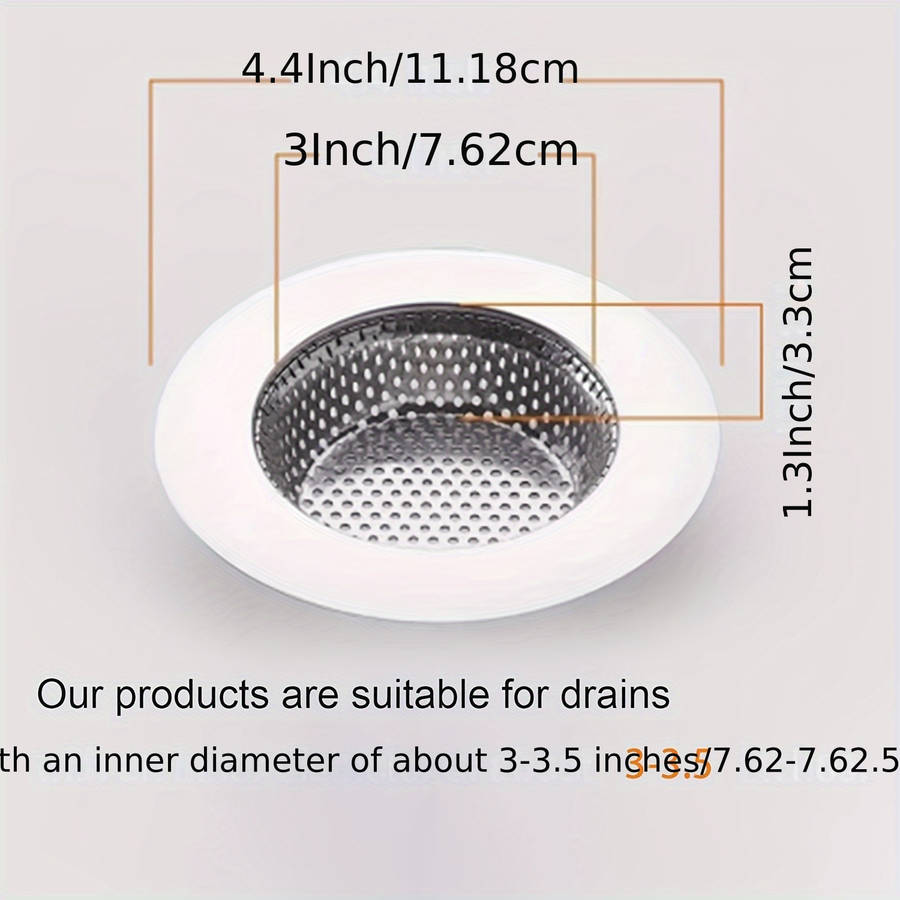 1pc 304 Stainless Steel Kitchen Sink Strainer with Lid Durable Vegetable Washing Drain Prote